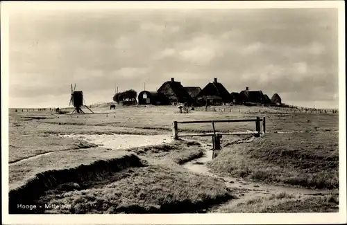 Ak Hallig Hooge in Nordfriesland, Mitteltritt, Mühle
