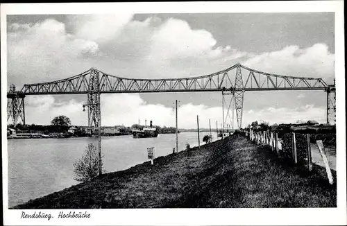 Ak Rendsburg in Schleswig Holstein, Hochbrücke