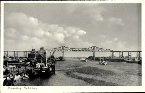 Ak Rendsburg in Schleswig Holstein, Hochbrücke