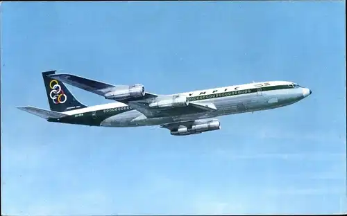Ak Griechisches Passagierflugzeug, Boeing 707 320 Super fan Jet, Olympic Airways