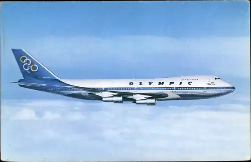 Ak Griechisches Passagierflugzeug, Boeing 747 200 B Jumbo Jet, Olympic Airways