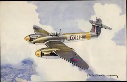 Künstler Ak Britisches Militärflugzeug Whirlwind, Westland