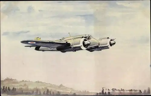 Künstler Ak Britisches Militärflugzeug Bristol Beaufighter