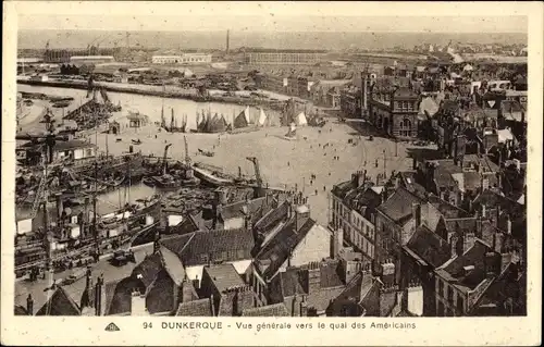 Ak Dunkerque Dünkirchen Nord ,vue générale vers les Quais des Americains