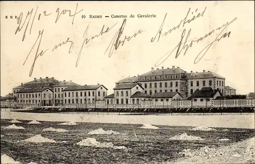 Ak Reims Marne, Caserne de Cavalerie