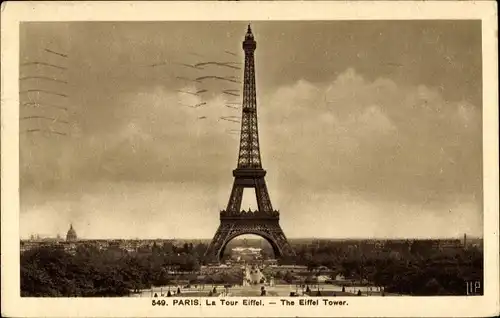 Ak Paris VII, La Tour Eiffel, Eiffelturm