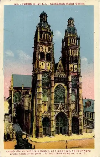 Ak Tours Indre et Loire, Cathedrale Saint Gatien