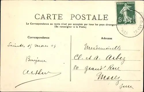 Ak Saintes Charente-Maritime, Le Quai des Freres, vu du Pont