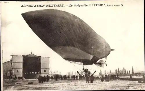 Ak Aerostation Militaire, le dirigeable Patrie, französisches Luftschiff