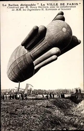Ak Ballon dirigeable La Ville de Paris, französisches Luftschiff