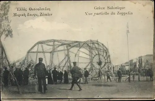 Ak Saloniki Thessaloniki Griechenland, vue partielle du Zeppelin, 1. WK