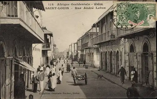 Ak Saint Louis Senegal, Rue Andre Lebon