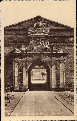 Ak Helsingør Helsingör Dänemark, Kronvoerksporten, Kronborg