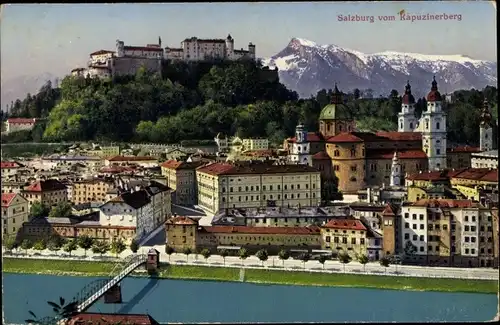 Ak Salzburg in Österreich, Stadt von Rapuzinerberg gesehen