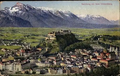 Ak Salzburg in Österreich, Panorama mit Untersberg