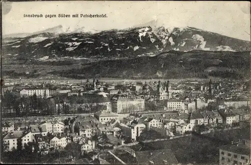 Ak Innsbruck in Tirol, Stadt gegen Süden mit Patscherkofel