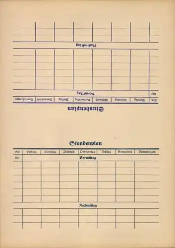 Stundenplan Künstler Carus, Tierschutz Kalender 1930, Eichhörnchen, Berliner Tierschutz Verein