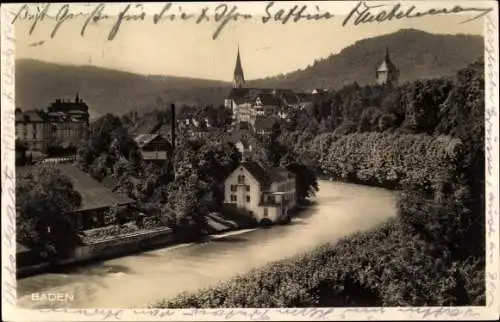 Ak Baden Kanton Aargau, Ort, Kirche, Umgebung