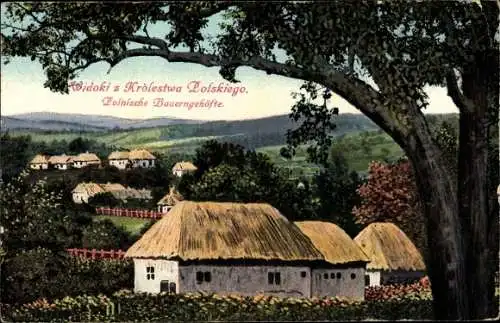 Ak Polen, Polnische Bauerngehöfte