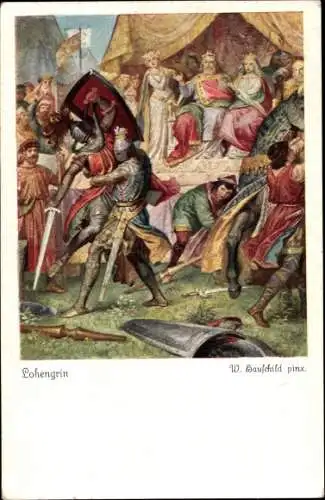 Künstler Ak Hauschild, W., Lohengrin, Ritterturnier
