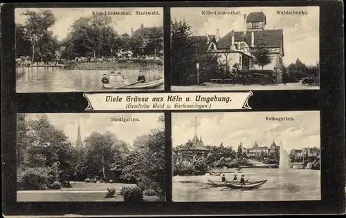 Ak Lindenthal Köln am Rhein, Stadtwald, Waldschenke, Stadtgarten, Volksgarten