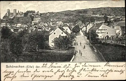 Lied Ak Baumgartner, W., Schönecken in der Eifel, Straßenpartie, Geschäft