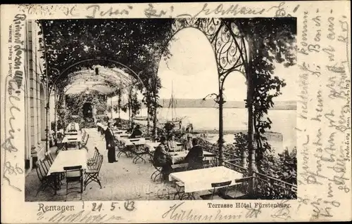 Ak Remagen am Rhein, Terrasse Hotel Fürstenberg
