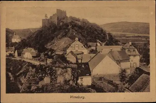 Ak Virneburg in der Eifel, Teilansicht aus der Vogelschau