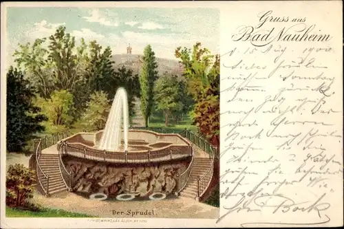 Litho Bad Nauheim in Hessen, Sprudel