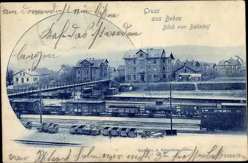 Ak Bebra an der Fulda Hessen, Bahnhof, Gleisseite