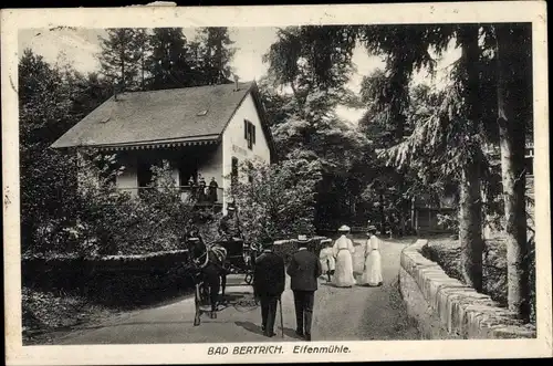 Ak Bad Bertrich an der Mosel Eifel, Elfenmühle, Kutsche, Spaziergänger