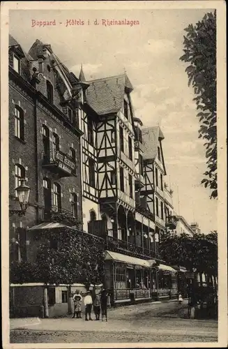 Ak Boppard am Rhein, Hotels in den Rheinanlagen