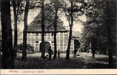 Ak Wörme Handeloh Niedersachsen, Lüneburger Heide, Fachwerkhaus