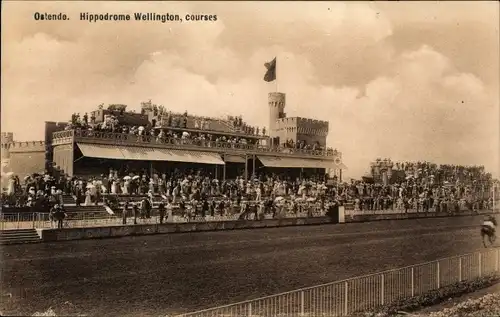 Ak Oostende Ostende Westflandern, Hippodrome Wellington, Courses