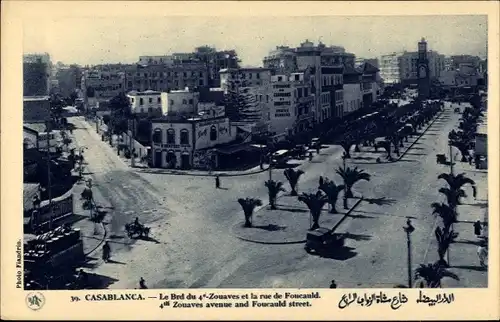 Ak Casablanca Marokko, Le Brd. du 4 Zouaves, Rue de Foucauld