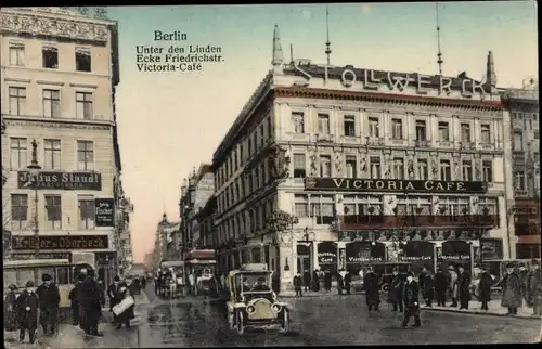 Ak Berlin, Victoria Café, Friedrichstraße, Unter den Linden, Stollwerck, Krüger & Oberbeck