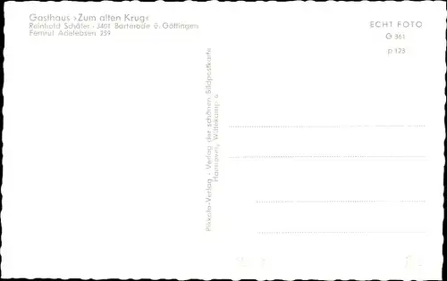 Ak Barterode Adelebsen in Niedersachsen, Gasthaus "Zum alten Krug"