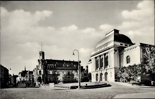 Ak Rendsburg in Schleswig Holstein, Post und Stadttheater