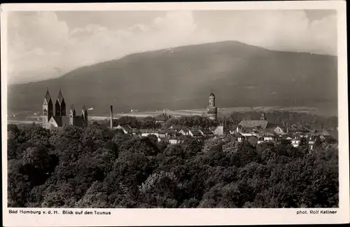 Ak Bad Homburg vor der Höhe Hessen, Blick auf den Taunus, Turm, Kirchtürme