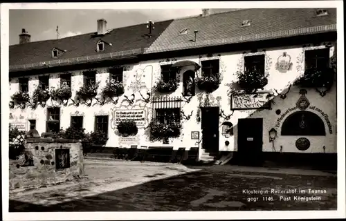 Ak Fischbach Kelkheim im Taunus, Klostergut Rettershof, Hofansicht mit Brunnen