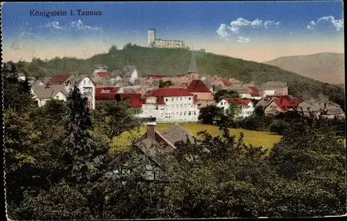 Ak Königstein im Taunus, Ortsansicht, Panorama, Burgruine