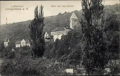 Ak Zwingenberg am Neckar Baden, Blick auf das Schloss
