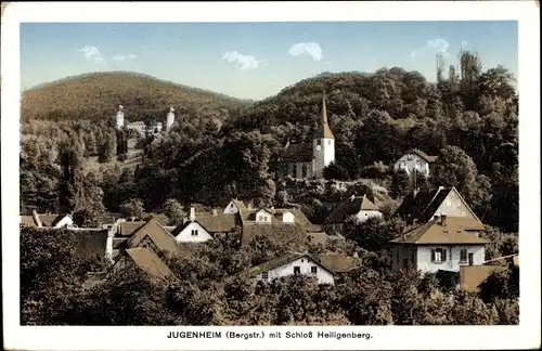 Ak Jugenheim an der Bergstrasse Hessen, Ort mit Schloss Heiligenberg