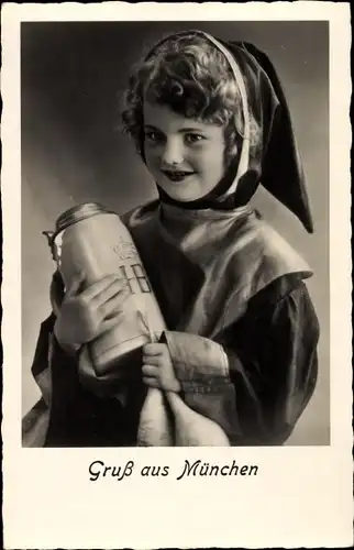 Ak München, Münchner Kindl mit Bierkrug vom Hofbräuhaus
