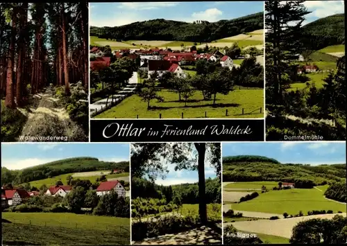 Ak Ottlar Diemelsee Nordhessen, Teilansicht, Waldwanderweg, Dommelmühle, am Sigges