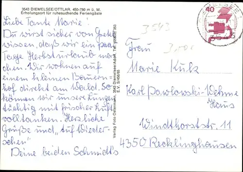 Ak Ottlar Diemelsee Nordhessen, Teilansicht, Waldwanderweg, Dommelmühle, am Sigges