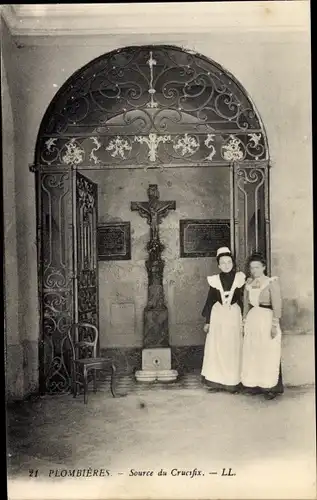 Ak Plombières les Bains Lothringen Vosges, Source du Crucifix