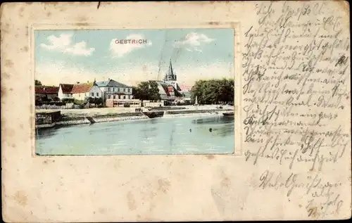 Passepartout Ak Oestrich Winkel am Rhein Rheingau, Teilansicht