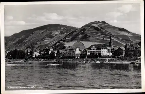 Ak Assmannshausen Rüdesheim am Rhein, Gesamtansicht