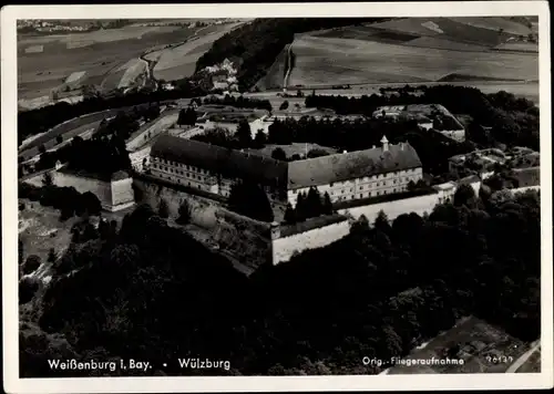 Ak Weißenburg in Mittelfranken Bayern, Wülzburg, Fliegeraufnahme